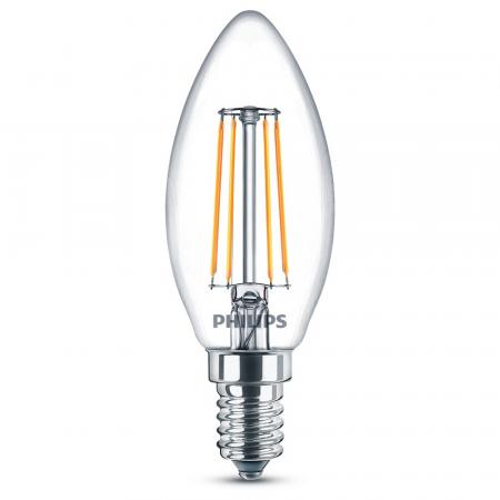2er Sparpack PHILIPS E14 LED Lampen Kerzenform 4.3W wie 40W 2700K warmweißes Licht