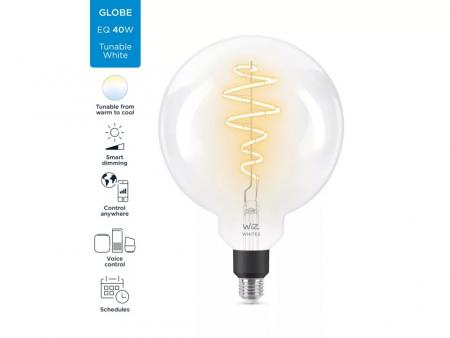 WIZ E27 Smarte LED Filament Lampe in Kugelform G200 Tunable White 6,7W wie 40W WLAN/ Wi-Fi