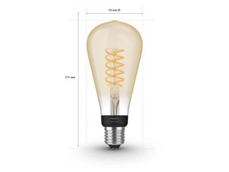 Philips Hue White E27 White Filament LED Lampe 7W - Giant Edison Lampe mit Glühwedel 2100K extra warmweiß Bluetooth & ZigBee