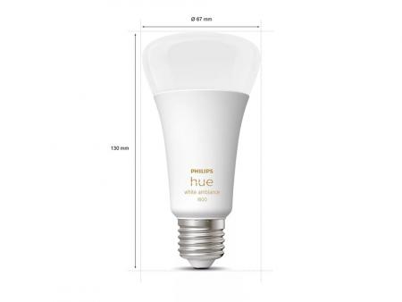 Philips Hue White Ambiance E27 LED Lampe 15W - tubable white dimmbar - hell mit 1600 Lumen