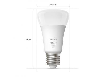 Starter Set Philips Hue White Ambiance mit 2 x E27 LED Lampen & Bridge 9,5W wie 75W Tunable White