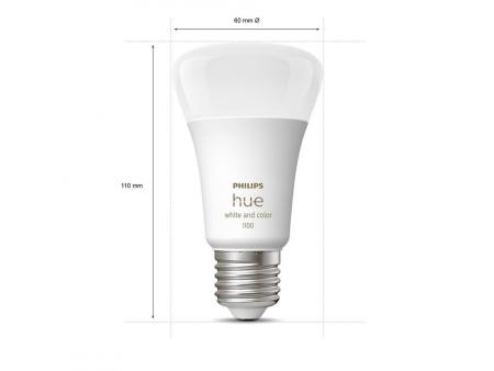 Philips Hue White & Color Ambiance E27 LED Lampe 13,5W wie 100W - RGBW dimmbar - hell mit 1100 Lumen