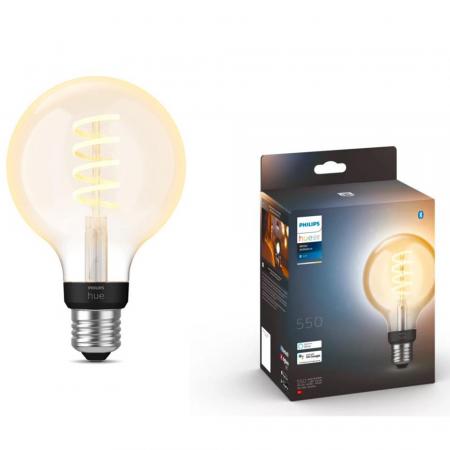 Philips Hue White E27 White Filament LED Globe Lampe G93 7W - Vintage-Stil mit Glühwedel und tunbale White 2200 - 6500 Kelvin