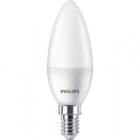 PHILIPS E14 LED Lampe in Kerzenform weiss mattiert  7W wie 60W 2700K warmweißes Licht für schmale Lampen