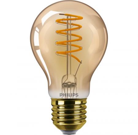 Philips E27 LED Filament LED Lampe im vintage Design dimmbar 4W wie 25W 1800K extra warmweißes Licht - Bernstein/Gold