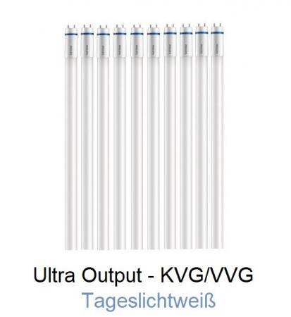 10 x 120cm G13/T8 Philips MASTER LED Röhre EM UO Ultra Output 14,7W wie 36W 2500lm Tageslichtweiß 6500K für KVG/VVG aus Kunststoff