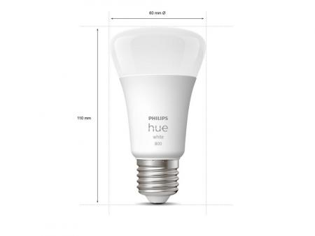 Philips Hue White  E27 LED Lampe 9,5W wie 75W 2700K dimmbares Warmweiß - hell mit 1055 Lumen