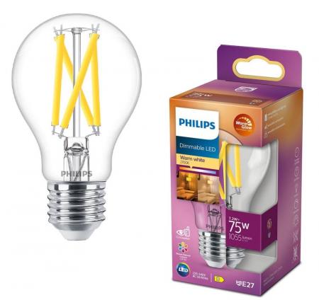 PHILIPS LED Leuchtmittel E27 7,2W = 75W WarmGlow warmweißes licht mit Dimmfunktion