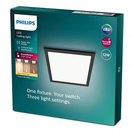 Philips LED-Aufbau Panel Touch in quadratischer Form 30x30cm mit Scene-Switch-Funktion und Eye Comfort