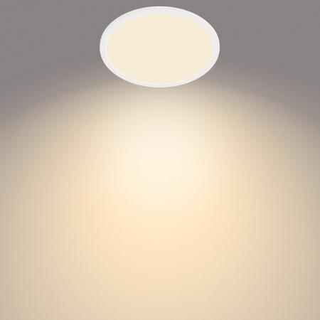 Superslim Philips Bad LED Deckenleuchte weiß dimmbar ø25cm warmweißes Licht mit Eye Comfort IP44