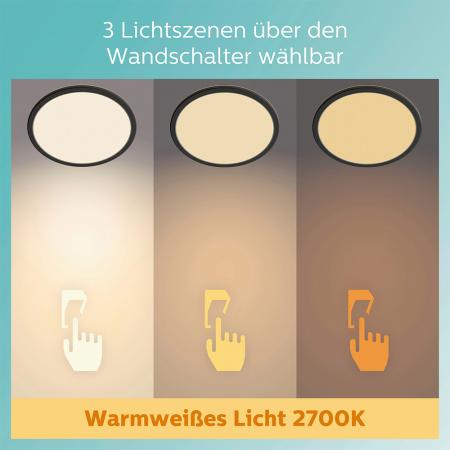 Superslim Philips myLiving LED Deckenleuchte ø25cm warmweißes Licht mit Eye Comfort & drei Helligkeitseinstellungen IP44