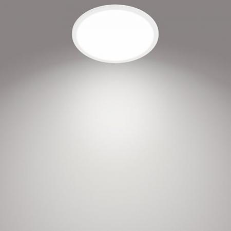 Weiße Superslim Philips myLiving LED Deckenleuchte ø25cm warmweißes Licht mit Eye Comfort & drei Helligkeitseinstellungen