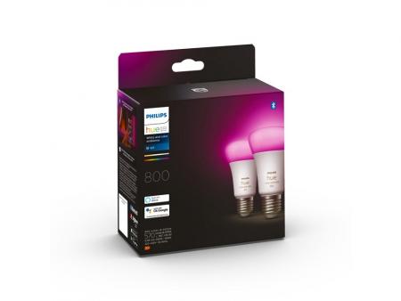 2er Set Philips Hue White & Color Ambiance mit 2 x E27 RGBW LED Lampen - mehrfarbig und dimmbar