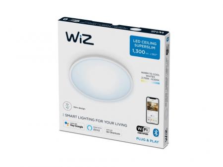 WIZ Smarte Superslim LED Deckenleuchte in Weiß WLAN/Wi-Fi Tunable White Ø24cm