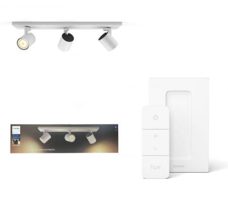 Philips Hue LED White Ambiance Runner - 3er Spot 1050lm inkl. Dimmschalter weiß für Bluetooth & ZigBee