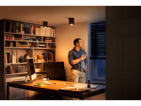 Philips Hue Schwenkbarer Deckenstrahler PILLAR Tunable White Schwarz inkl. Dimmschalter