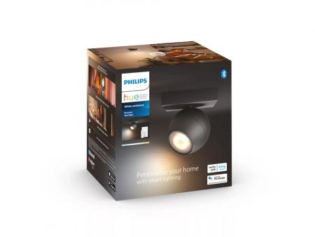 Philips Hue White Ambiance Buckram Spot schwarz mit Dimmschalter - tunable White