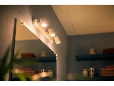 Philips Hue LED-Spot 3er Adore Runde Badezimmerleuchte inkl. Dimmschalter Weiß - Bluetooth & ZigBee