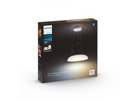 Philips Hue White Ambiance Pendelleuchte Amaze in Weiß mit Dimmschalter für Bluetooth & ZigBee