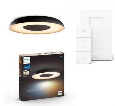 Philips Hue White Ambiance Ceiling light Still Deckenleuchte mit Dimmschalter Zigbee oder Bluetooth schwarz