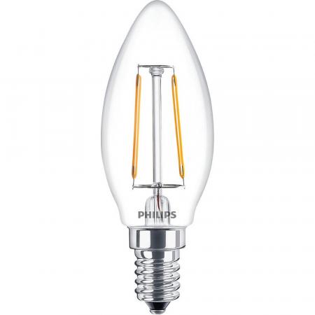 PHILIPS E14 Classic LED Kerze Filament Lampe 2W wie 25W warmweisses Licht