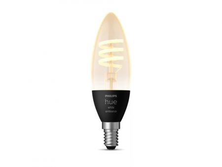 Philips Hue White E14 Filament Lampe Kerzenform dimmbar 4,4W - Von warmweißem bis hin zu kühlem Tageslicht