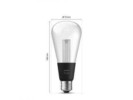 Philips Hue E27 White & Color Ambiance - ST72 Lampe Kolbenform RGBW - handgeblasen aus kristallklarem Glas