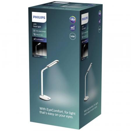 Philips Akku USB LED Schreibtischleuchte Ivory in Weiß/Schwarz 5W dimmbar Tunable White
