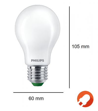 Besonders effiziente PHILIPS E27 LED Filament Lampe matt 4W = 60W 3000K warmweißes Licht - Beste Energie Effizienz Klasse