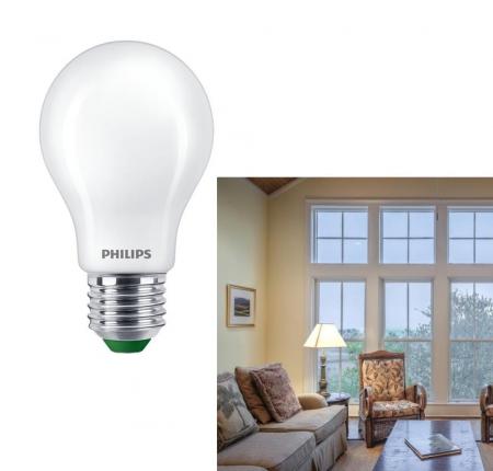 Besonders effiziente PHILIPS E27 LED Filament Lampe 4W = 60W warmweißes Licht 3000K - Beste Energie Effizienz Klasse