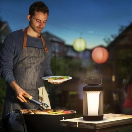 Philips Akku USB LED Tischleuchte Cicero für Camping und Grillbeleuchtung in Weiß dimmbar IP54