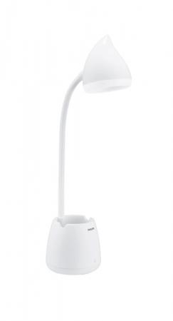 Philips Akku USB LED Schreibtischleuchte Hat in Weiß dimmbar mit Stiftfach Tunbable White