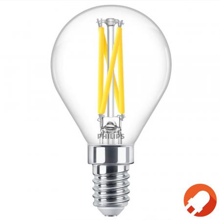 Philips Lighting E14 LED Tropfen 3,4W wie 40W warmweißes dimmbares Licht 2200-2700K in Filamentoptik für dekorative Leuchten