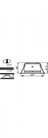 Philips Diamond Einbauspot 3,5W, Einbau-Durchmesser 80mm, weiß, 3000K warmweißes Licht 110°, Einbautiefe 70mm