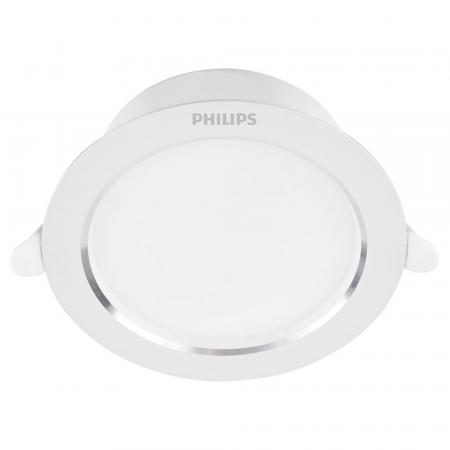 Philips Diamond Einbauspot 4,5W, Einbau-Durchmesser 90mm, weiß, 3000K warmweißes Licht 110°, Einbautiefe 70mm