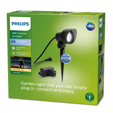Philips NV Spot Set in Schwarz warmweißes Licht IP44