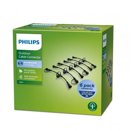 Philips NV Verbinder Gardenlink in Schwarz IP65 12V 6 Stück