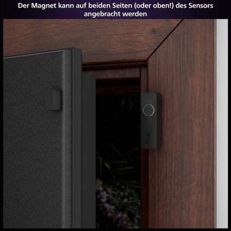 PHILIPS Hue Secure Tür-/Fensterkontakt Sensor Batteriebetrieb - steuerbar via App, kompatibel mit Amazon Alexa