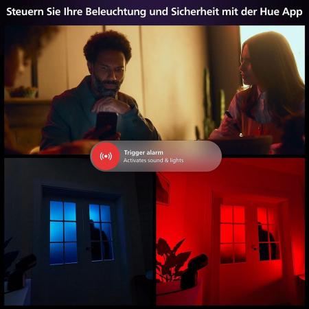 Philips Hue Secure kabellose Smart Home Überwachungskamera Full HD Video drinnen oder draußen weiß Akkubetrieb