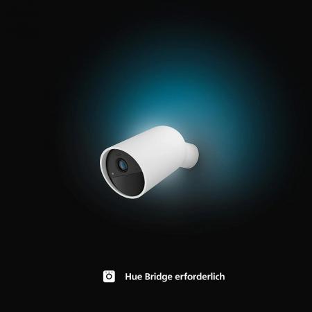 Philips Hue Secure kabellose Smart Home Überwachungskamera Full HD Video drinnen oder draußen weiß Akkubetrieb