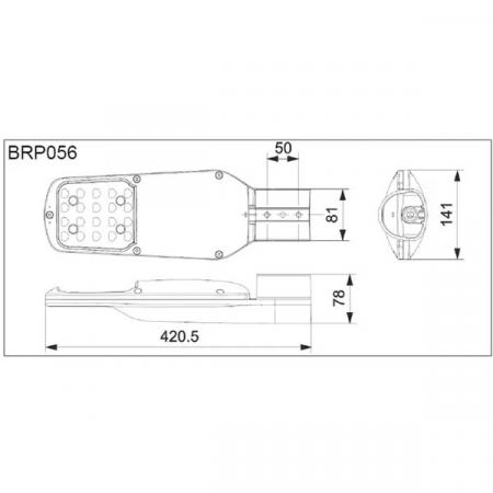 Philips LED Straßen- und Parkplatzbeleuchtung Ledinaire Streetlight BRP056 LED53/730 PSU 42W SLF 3000K Warmweiß