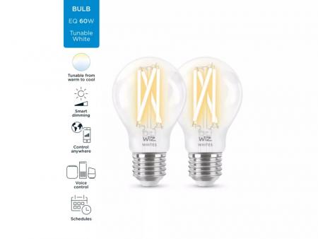 2er Pack WIZ E27 Smarte LED Filament Lampe Tunable White 7W wie 60W WLAN