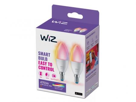 2er Pack WIZ E14 Smarte LED Kerzenlampe RGBW 4,9W wie 40W WLAN/Wi-Fi Tunable White & Color