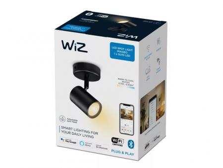 Aktion: Nur noch angezeigter Bestand verfügbar - WIZ Smarter LED 1-flammiger Wandstrahler Imageo in Schwarz WLAN/Wi-Fi Tunable White