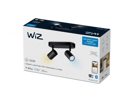 WIZ Smarter LED 2-flammiger Deckenstrahler Imageo in Schwarz WLAN/Wi-Fi Tunable White