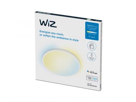 WIZ Smarte Superslim LED Deckenleuchte in Weiß WLAN/Wi-Fi Tunable White Ø55cm leistungsstark für große Räume