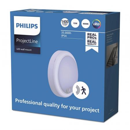 Philips Projectline Außenwandleuchte mit Sensor weiß 4000K natürliches weißes Licht IP65
