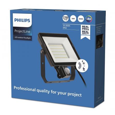 Philips LED-Scheinwerfer Projectline mit Sensor 30W 3000K warmweißes Licht IP65