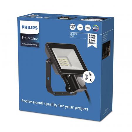 Philips LED-Scheinwerfer mir Sensor Projectline 20W 4000K neutralweißes Licht IP65