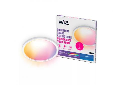 WIZ Smarte Superslim LED Deckenleuchte in Weiß WLAN/Wi-Fi Ø54cm RGBW leistungsstark für große Räume